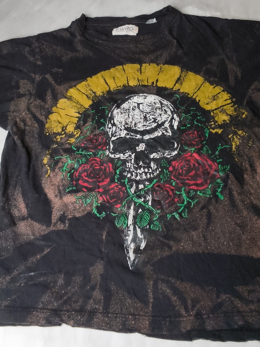 Wrd Black Short-Sleeve Skull & Roses Graphic Tee